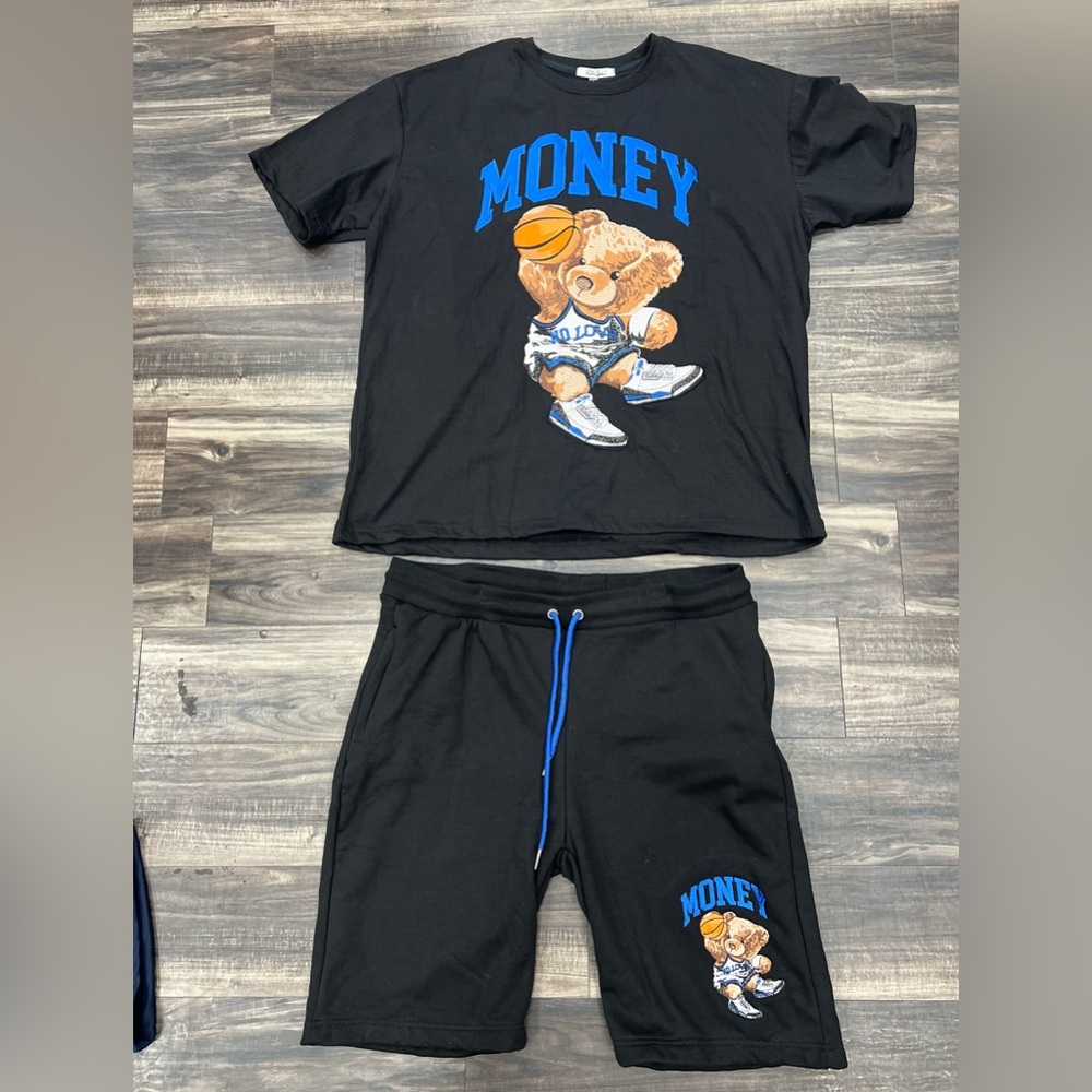 Retro Label Athletic Black and Blue Performance Shorts